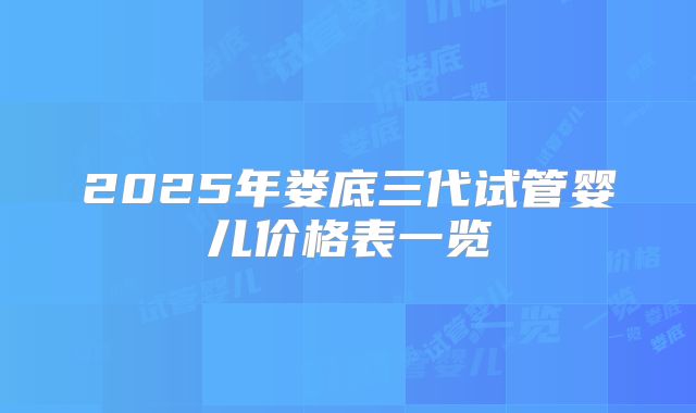 2025年娄底三代试管婴儿价格表一览