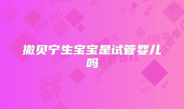 撒贝宁生宝宝是试管婴儿吗