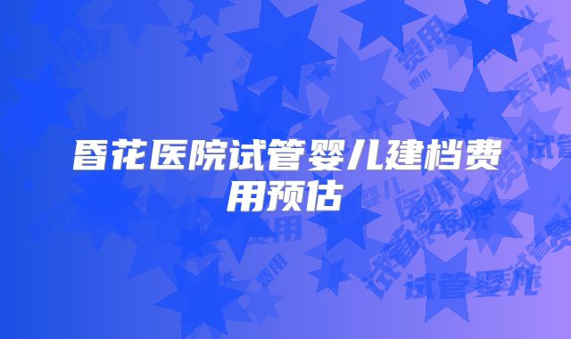 昏花医院试管婴儿建档费用预估