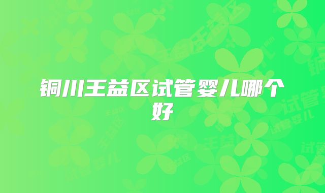 铜川王益区试管婴儿哪个好