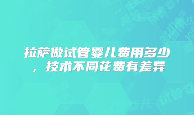 拉萨做试管婴儿费用多少，技术不同花费有差异