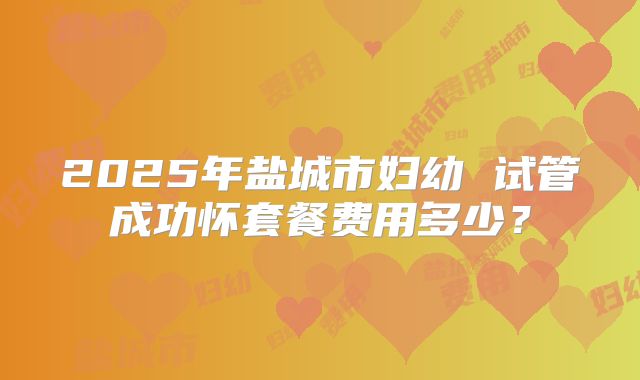 2025年盐城市妇幼 试管成功怀套餐费用多少?