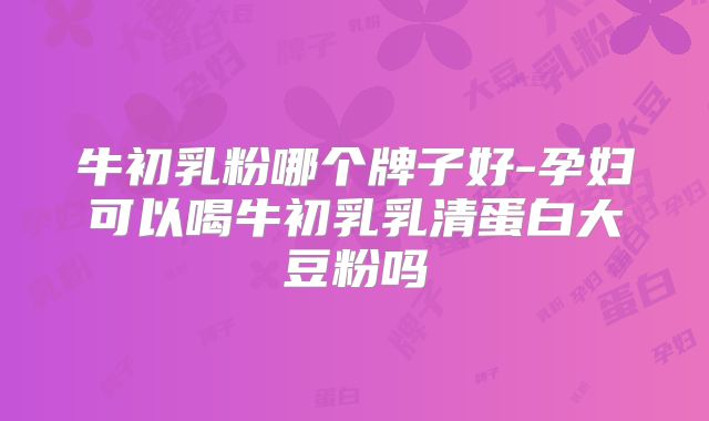 牛初乳粉哪个牌子好-孕妇可以喝牛初乳乳清蛋白大豆粉吗
