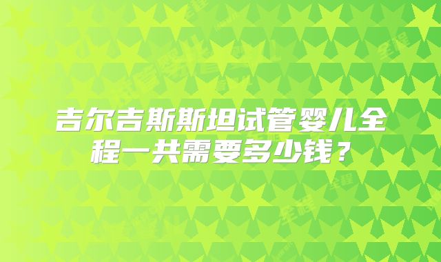 吉尔吉斯斯坦试管婴儿全程一共需要多少钱？