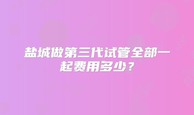 盐城做第三代试管全部一起费用多少？