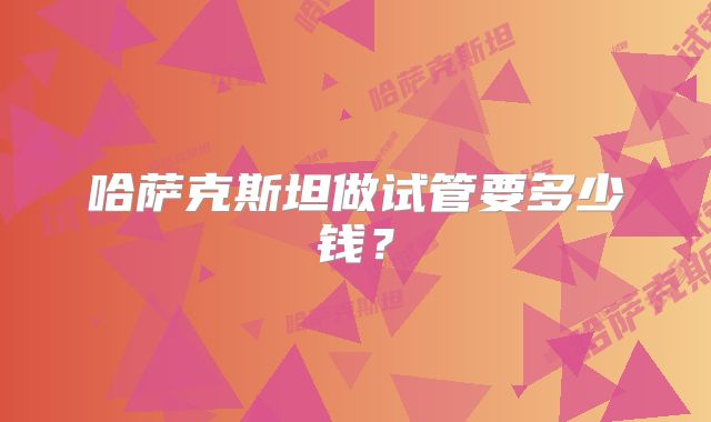 哈萨克斯坦做试管要多少钱？
