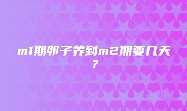 m1期卵子养到m2期要几天?