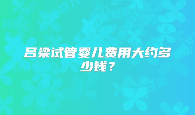 吕梁试管婴儿费用大约多少钱？