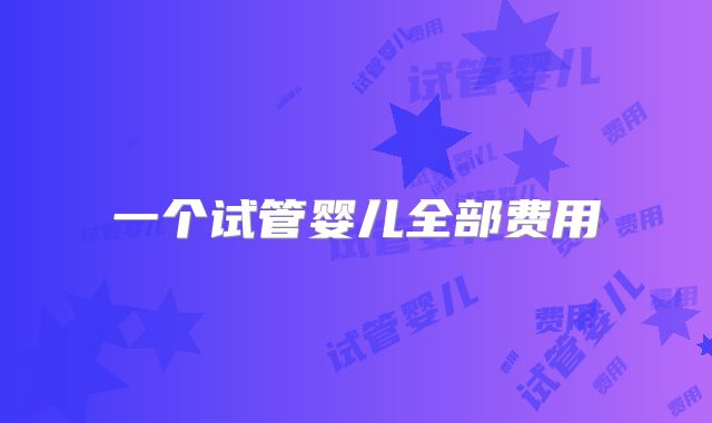 一个试管婴儿全部费用
