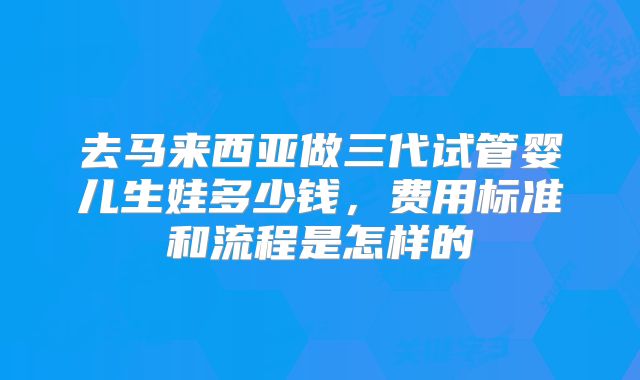 去马来西亚做三代试管婴儿生娃多少钱，费用标准和流程是怎样的