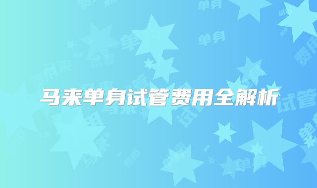 马来单身试管费用全解析