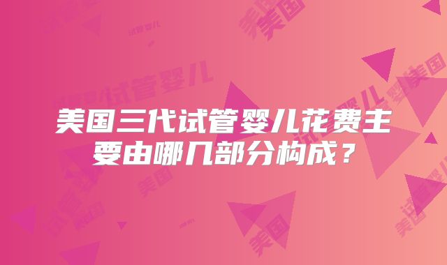 美国三代试管婴儿花费主要由哪几部分构成？