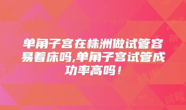 单角子宫在株洲做试管容易着床吗,单角子宫试管成功率高吗!
