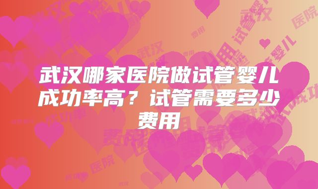 武汉哪家医院做试管婴儿成功率高？试管需要多少费用