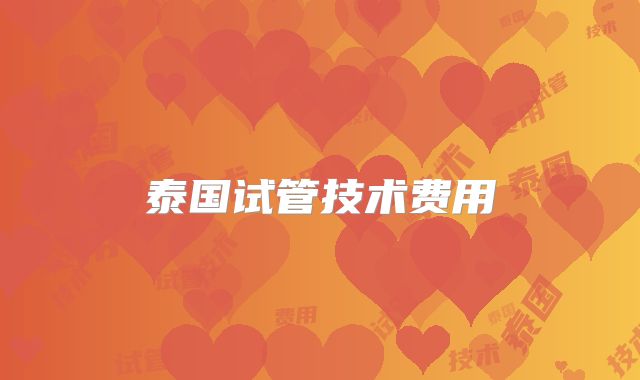 泰国试管技术费用