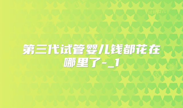 第三代试管婴儿钱都花在哪里了-_1