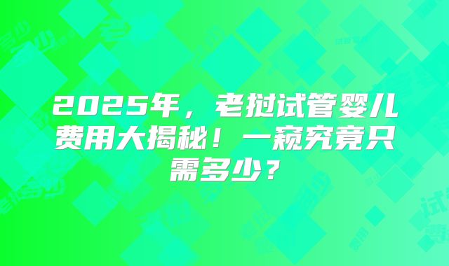 2025年，老挝试管婴儿费用大揭秘！一窥究竟只需多少？