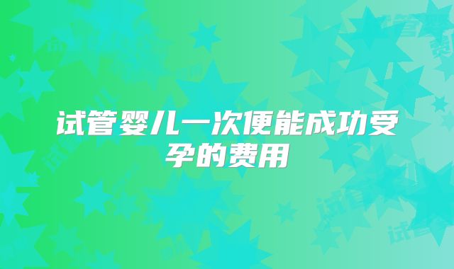 试管婴儿一次便能成功受孕的费用