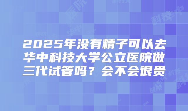 2025年没有精子可以去华中科技大学公立医院做三代试管吗？会不会很贵