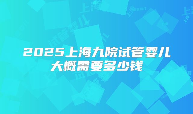 2025上海九院试管婴儿大概需要多少钱