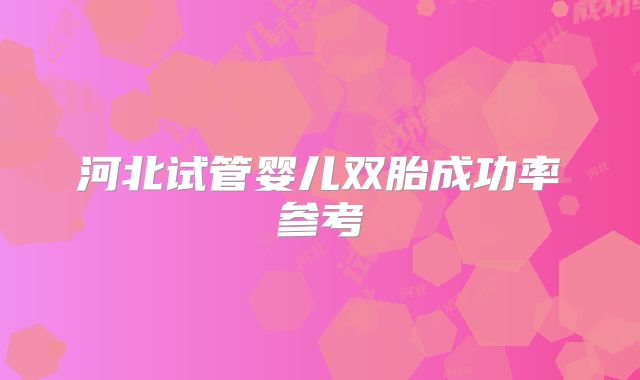 河北试管婴儿双胎成功率参考