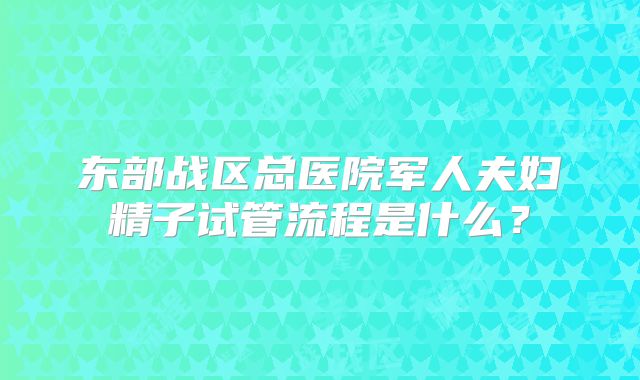 东部战区总医院军人夫妇精子试管流程是什么？
