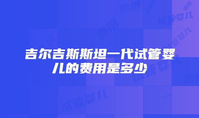 吉尔吉斯斯坦一代试管婴儿的费用是多少