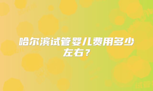 哈尔滨试管婴儿费用多少左右？