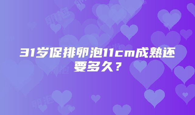 31岁促排卵泡11cm成熟还要多久？