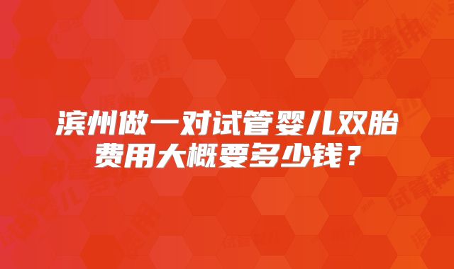 滨州做一对试管婴儿双胎费用大概要多少钱?