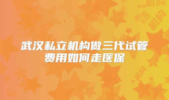 武汉私立机构做三代试管费用如何走医保