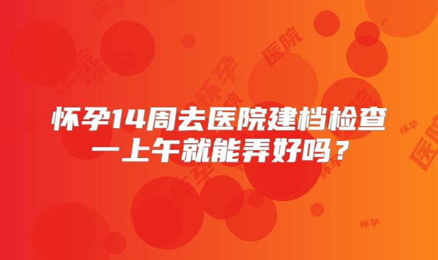 怀孕14周去医院建档检查一上午就能弄好吗?