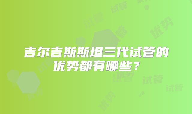 吉尔吉斯斯坦三代试管的优势都有哪些？