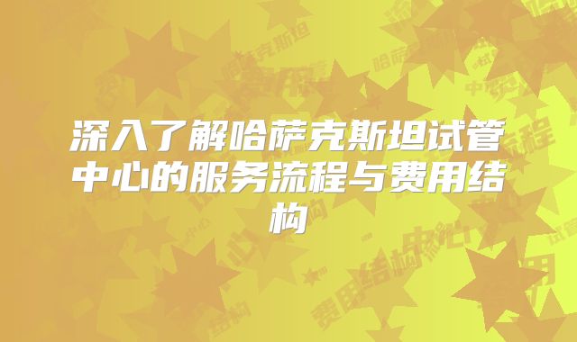 深入了解哈萨克斯坦试管中心的服务流程与费用结构