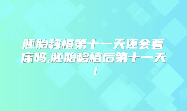 胚胎移植第十一天还会着床吗,胚胎移植后第十一天！