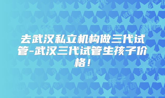 去武汉私立机构做三代试管-武汉三代试管生孩子价格！