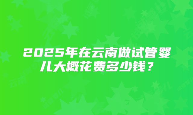 2025年在云南做试管婴儿大概花费多少钱？