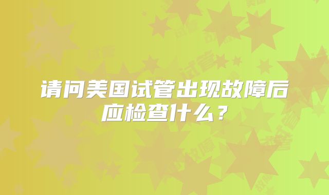 请问美国试管出现故障后应检查什么?