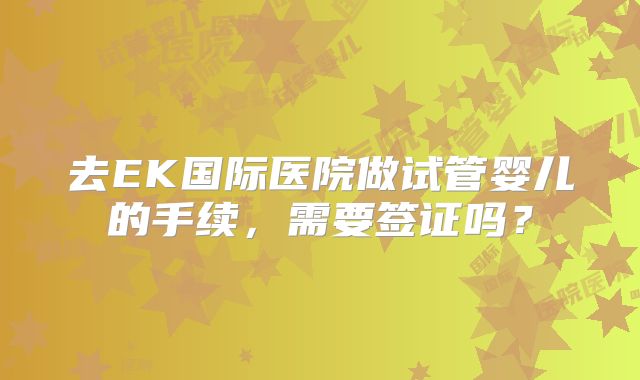 去EK国际医院做试管婴儿的手续，需要签证吗？
