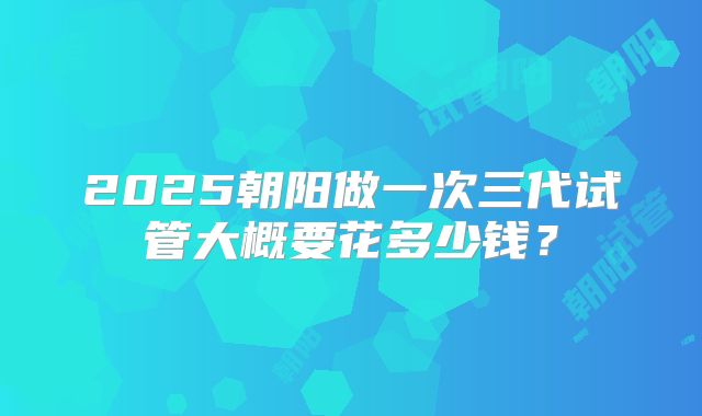 2025朝阳做一次三代试管大概要花多少钱？
