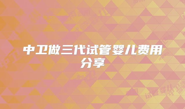 中卫做三代试管婴儿费用分享