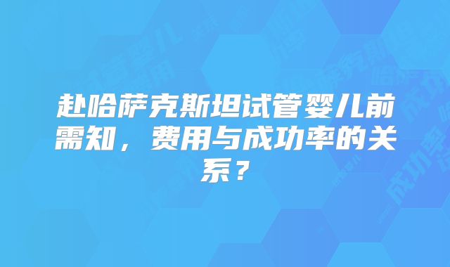 赴哈萨克斯坦试管婴儿前需知，费用与成功率的关系？