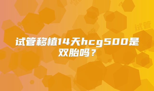 试管移植14天hcg500是双胎吗？