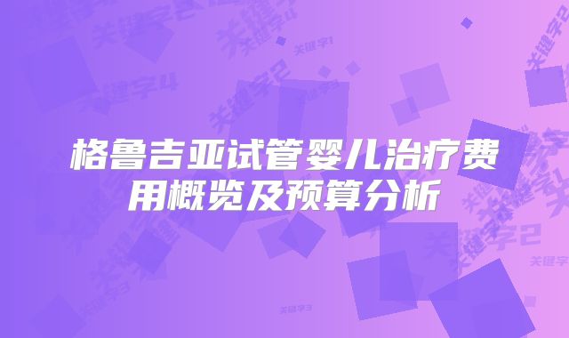 格鲁吉亚试管婴儿治疗费用概览及预算分析