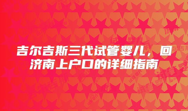 吉尔吉斯三代试管婴儿，回济南上户口的详细指南
