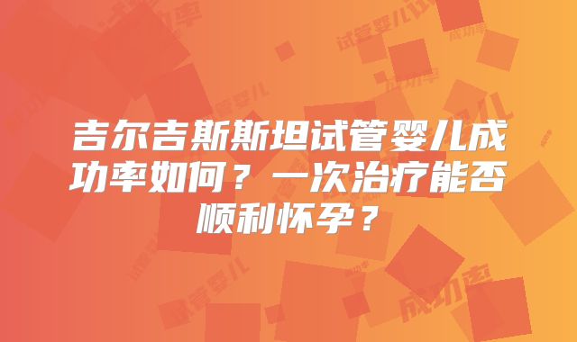 吉尔吉斯斯坦试管婴儿成功率如何?一次治疗能否顺利怀孕?