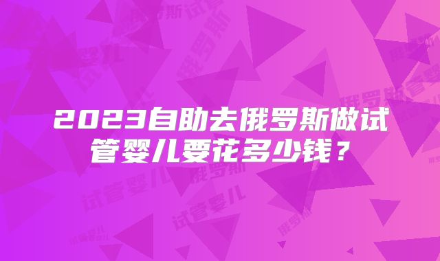 2023自助去俄罗斯做试管婴儿要花多少钱？