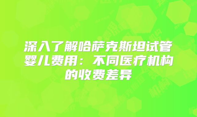 深入了解哈萨克斯坦试管婴儿费用：不同医疗机构的收费差异