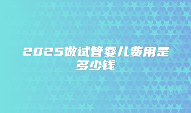 2025做试管婴儿费用是多少钱