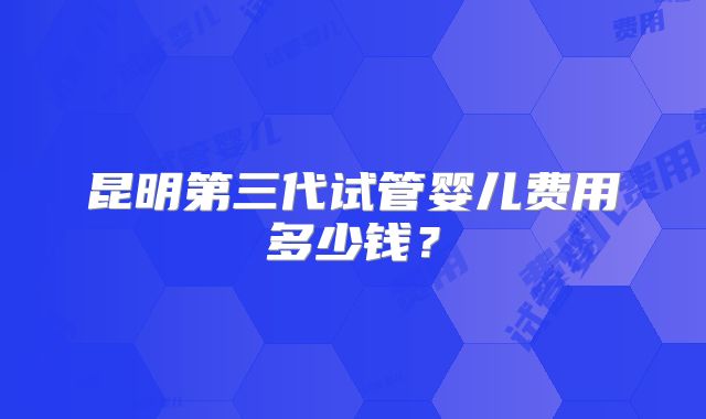 昆明第三代试管婴儿费用多少钱？